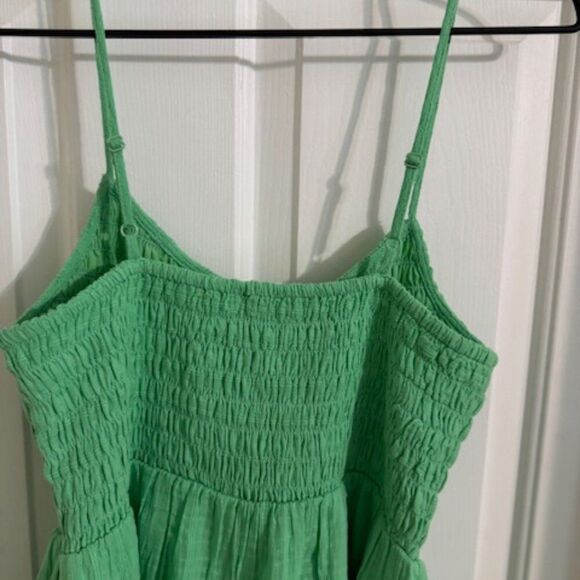 American Eagle Green Smocked Tiered Mini Sundress S - Picture 2 of 7